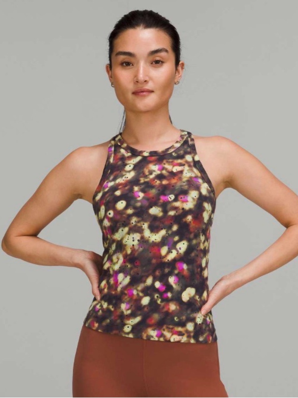 Lululemon Align Waist-Length Racerback Tank Top Soft Focus Splatter Green Multi
